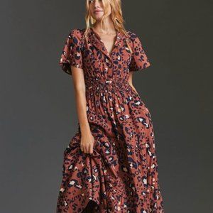 Anthropologie Maeve Leopard Print Somerset Maxi Dress, Size 1X, worn once